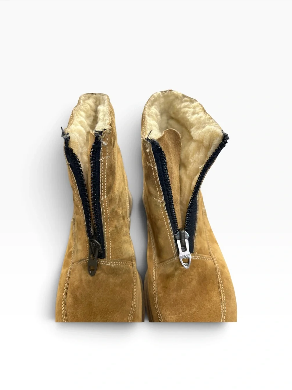 Rare Vintage 1970s Hush Puppies Tan Suede Winter Boots Size 12M